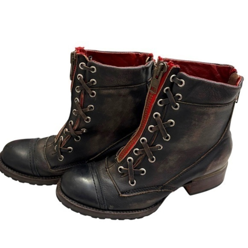 Freebird by Steven black/brown leather boots Liverpool size 7